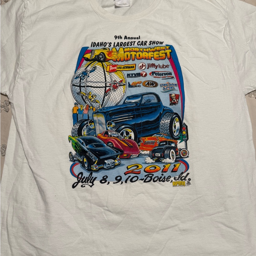4/$16 Hanes Northwest Motorfest Car Show White Graphic Tee 2011